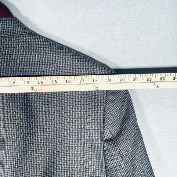 Lauren Ralph Lauren Blazer Mens 42R Brown Blue Wool Houndstooth Sport Coat - Picture 10 of 14